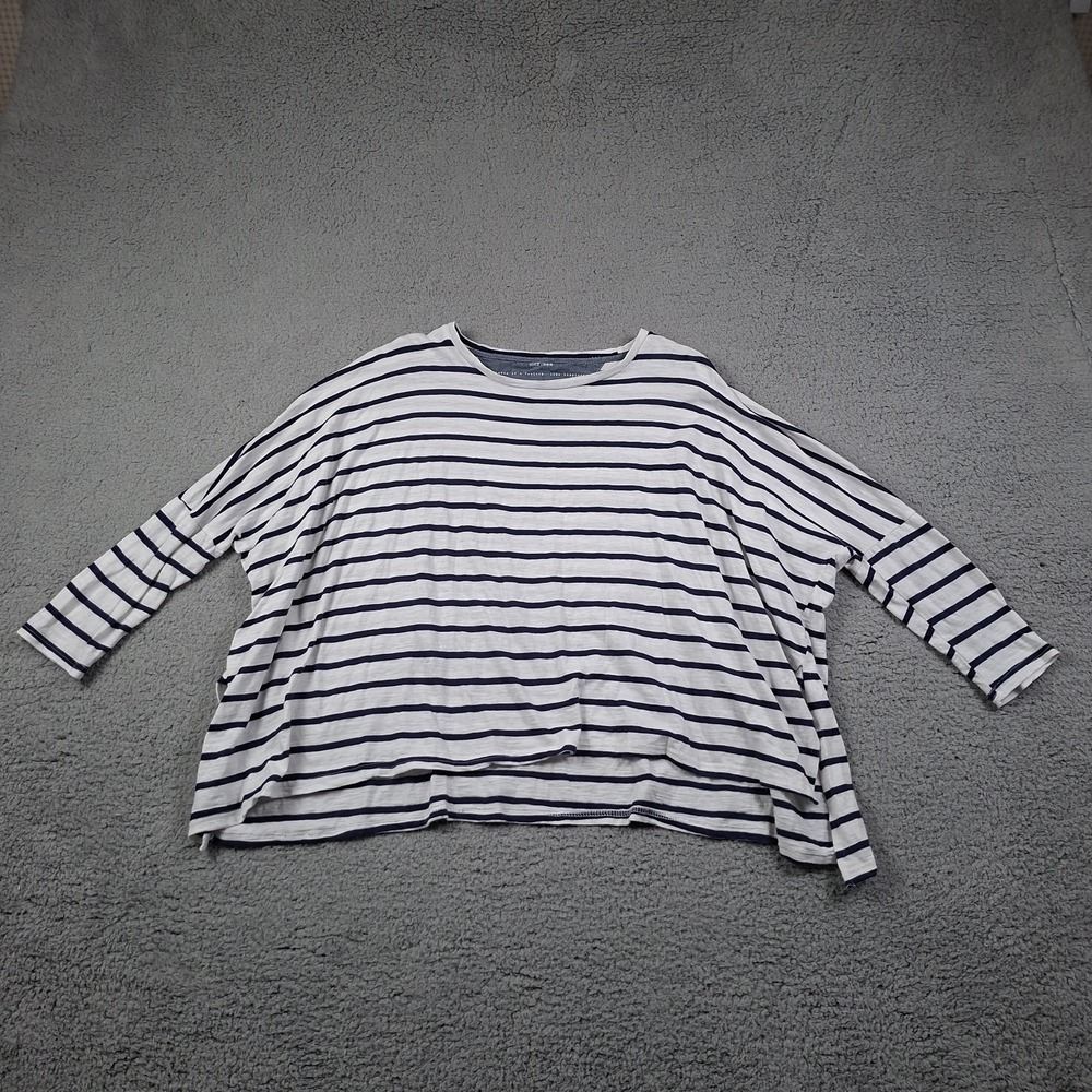 MERSEA Blue Striped Thin Oversize Catalina Slub Tee Cotton One Size Dolman